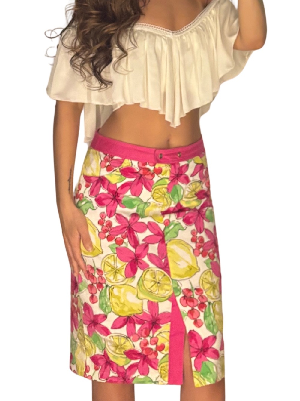 Vintage Y2K Blumarine Lemon Floral Skirt 🍋